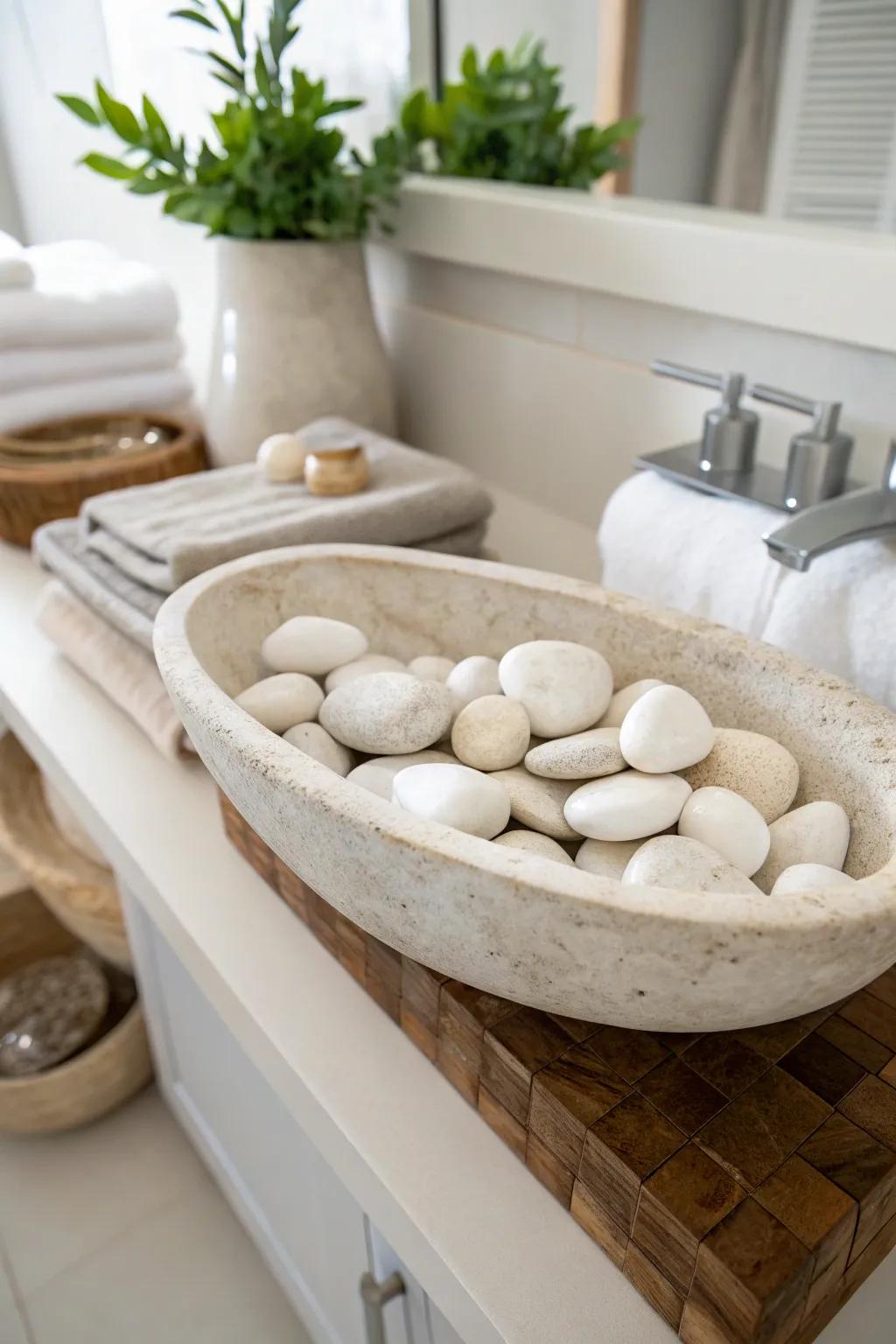 Refined simplicity conveyed through niveous stones