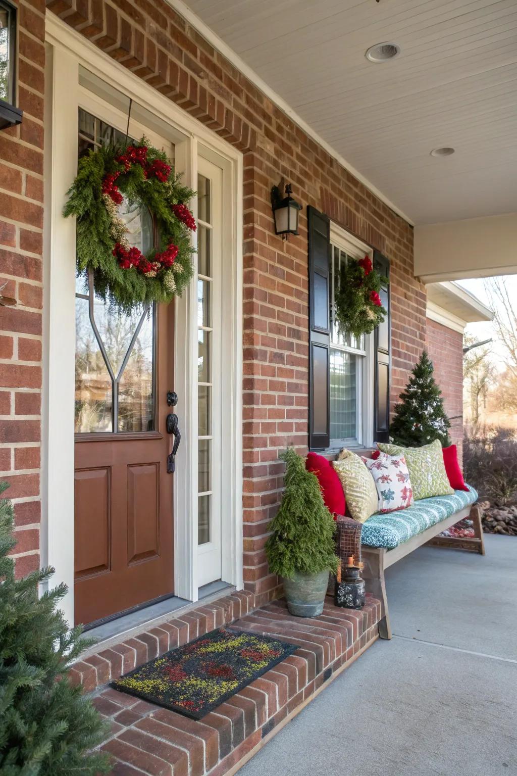 Seasonal decor ensures this porch remains vibrant and continually evolving.