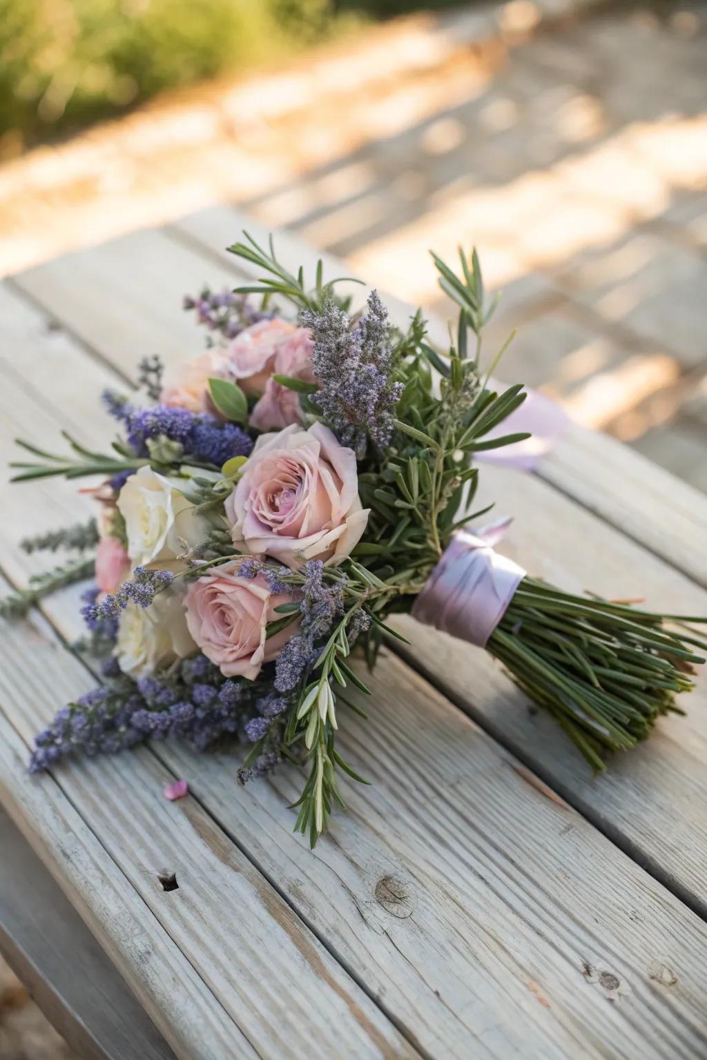 A fragrant arrangement infused with aromatic herbs.