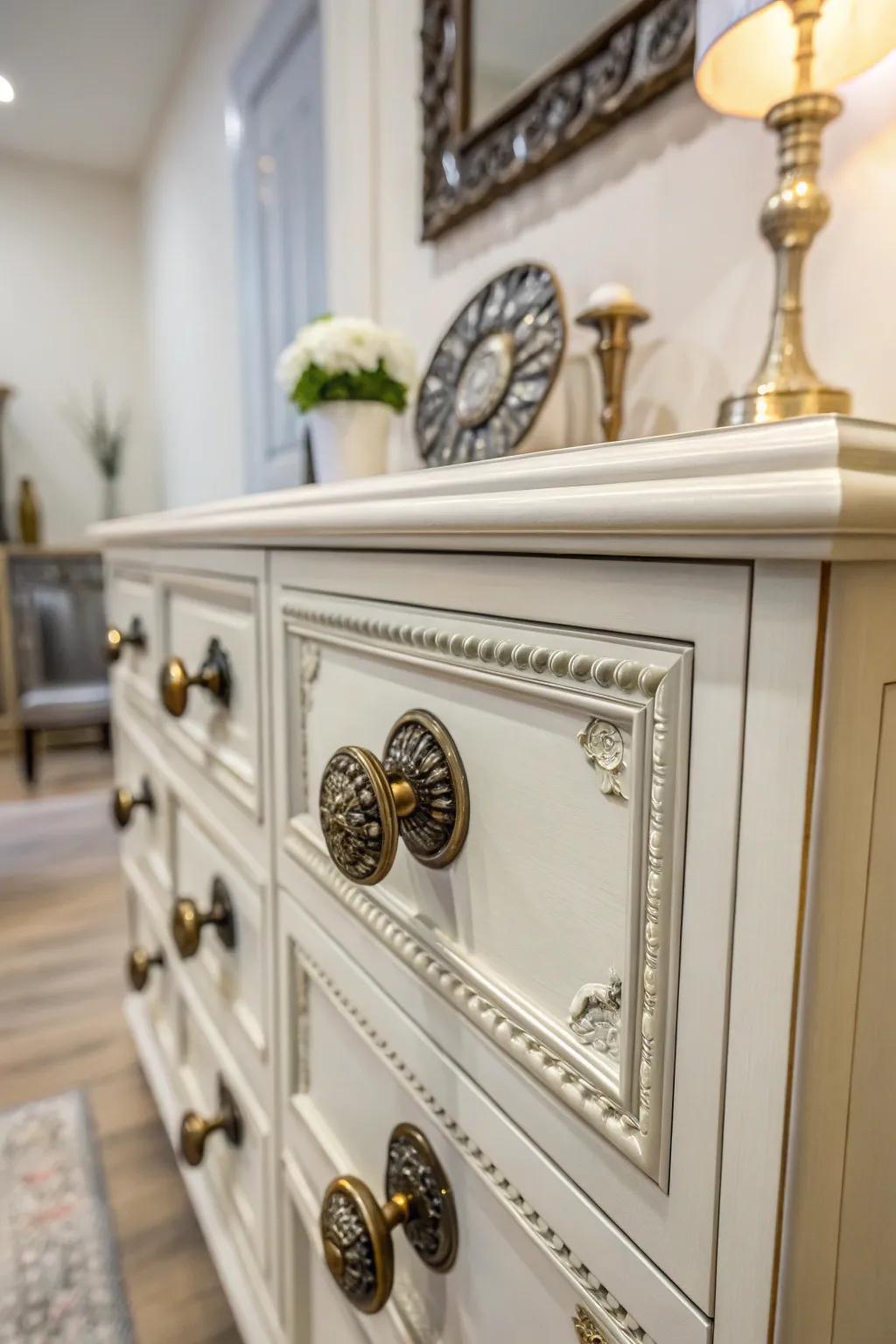 Enhanced fittings offer an elegant touch to furniture.