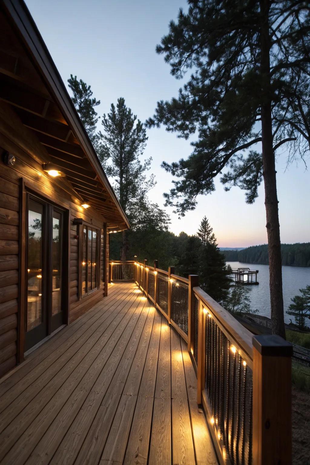 Perimeter illumination improving both security and ambiance.