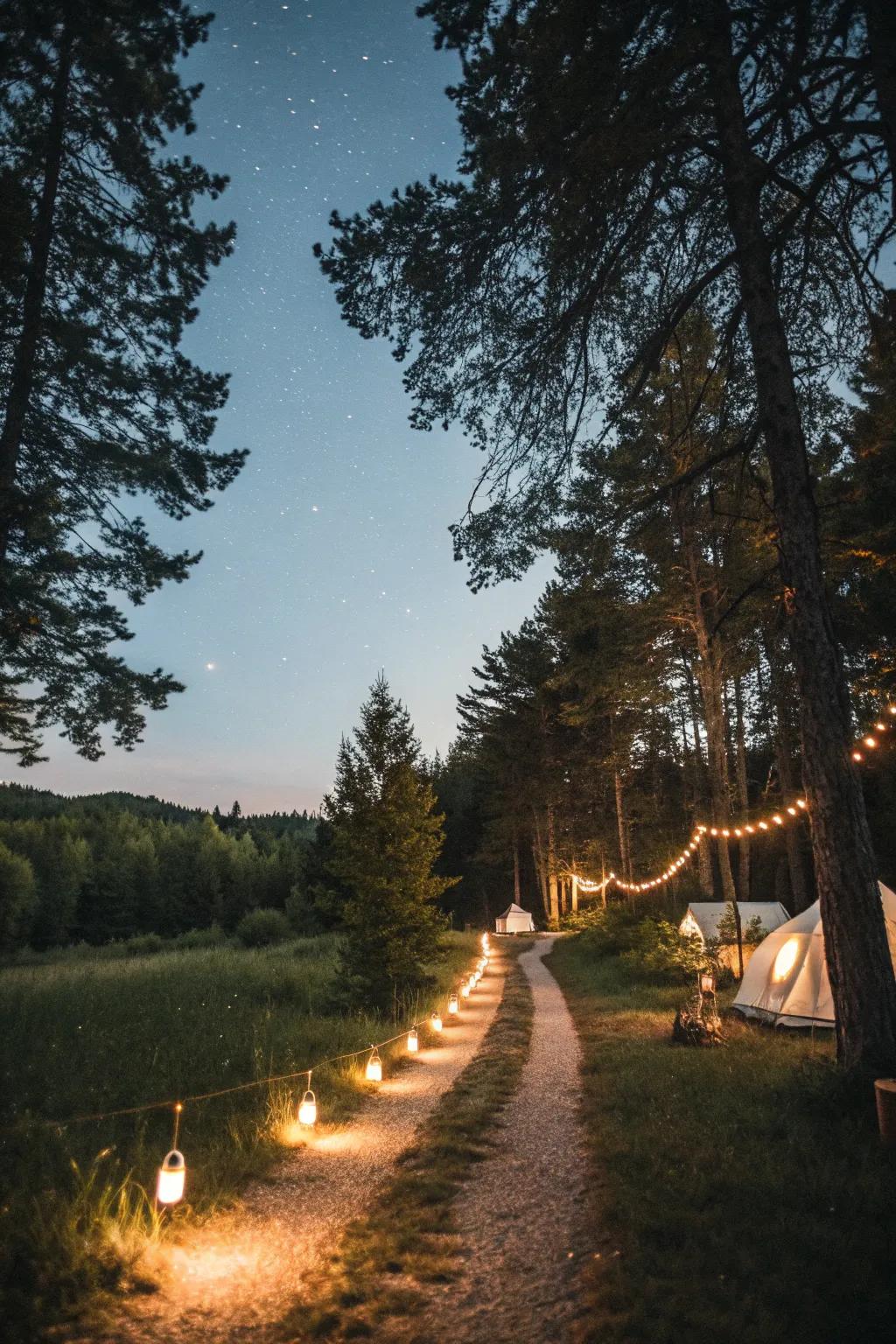 Illuminate your campsite paths with eco-friendly solar lights.
