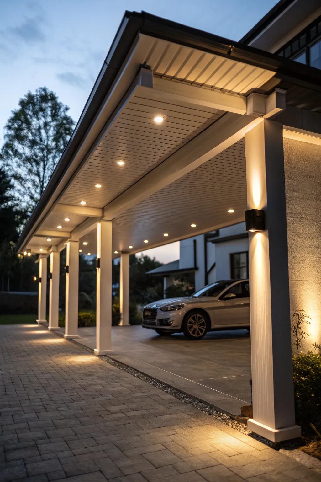 Floor-level lighting adds drama and highlights features.