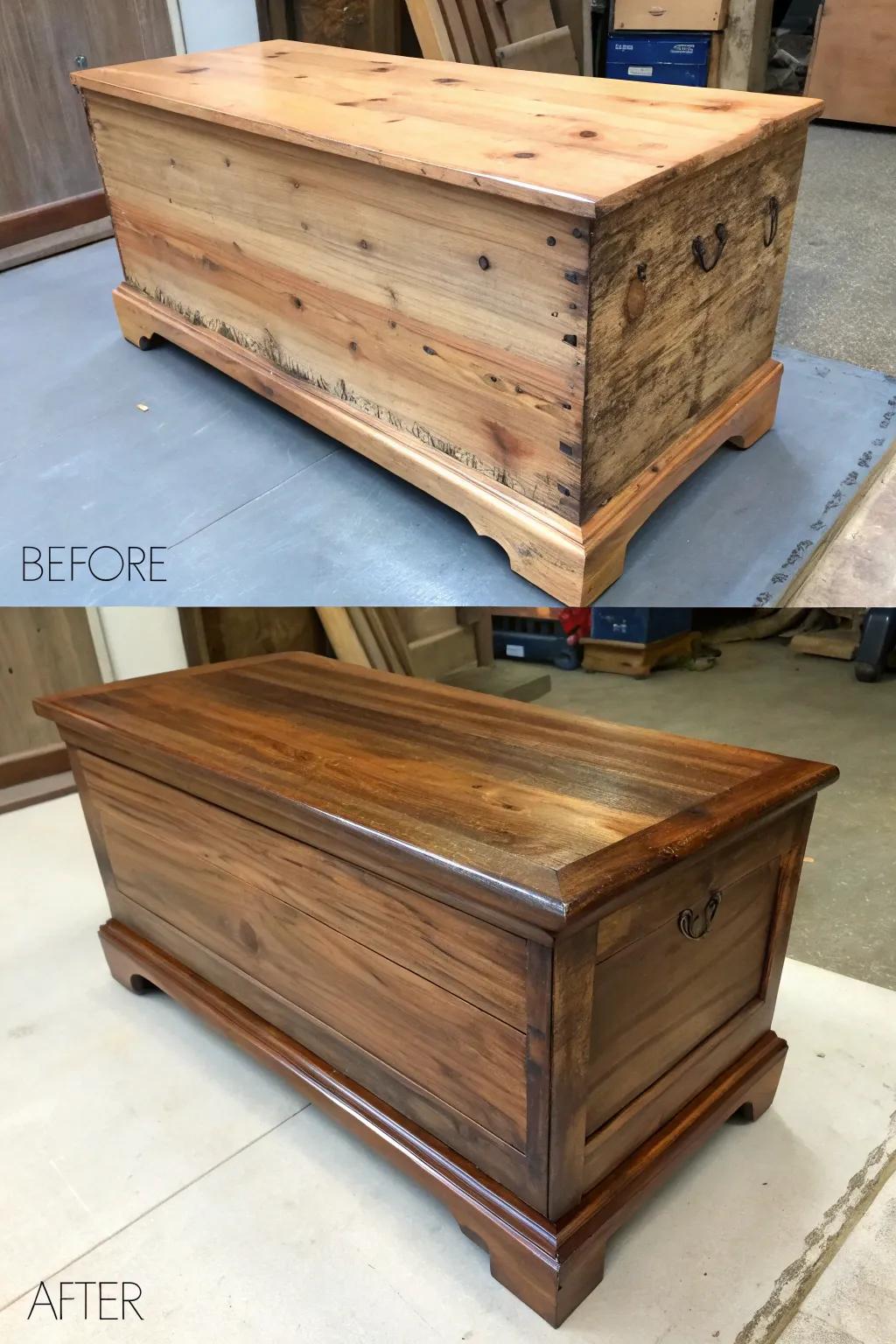 Restoring a cedar chest could result in an exceptionally beautiful change.