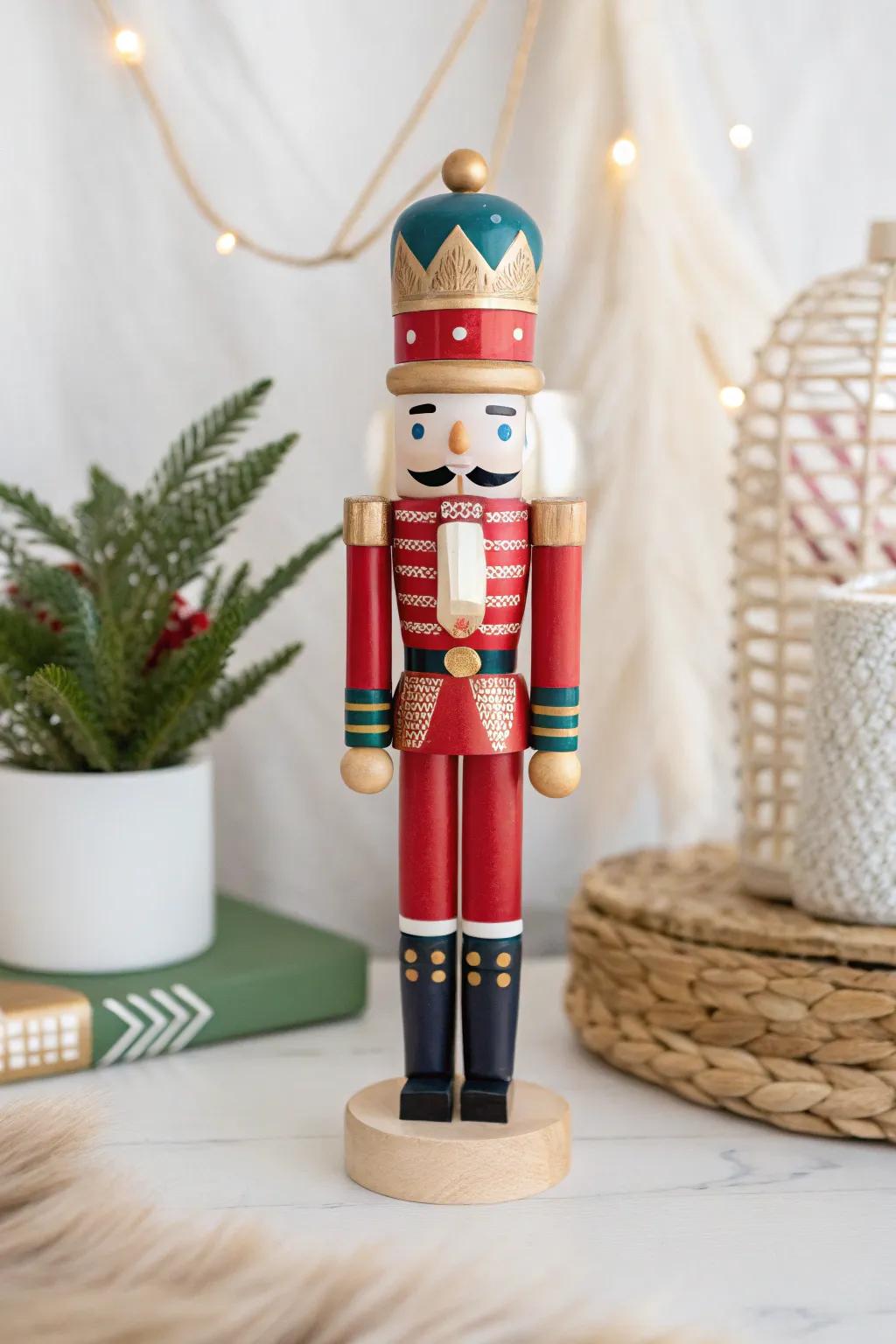 Brighten your holidays with this charming popsicle stick nutcracker, a perfect blend of Scandinavian simplicity and Boho flair.