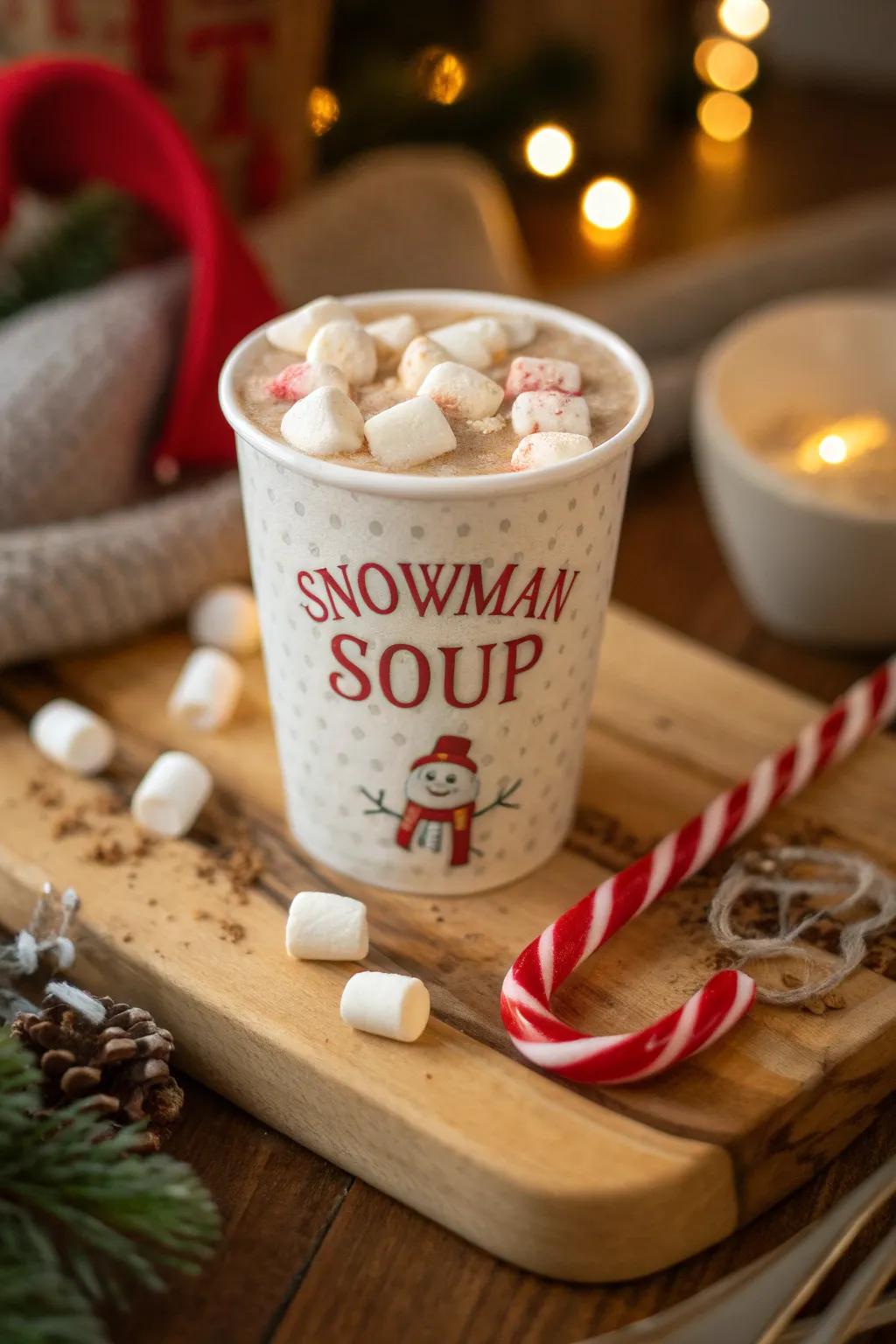 Warm up with a cup of whimsical Snowman Cocoa.