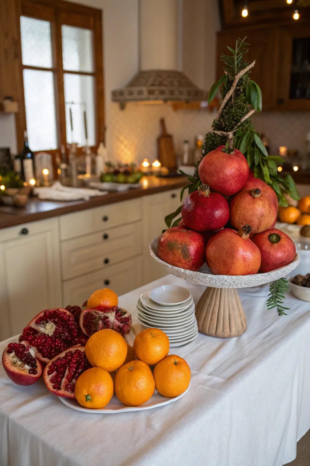 Celebratory fruit assemblages inject inherent color and glee into the cooking space.