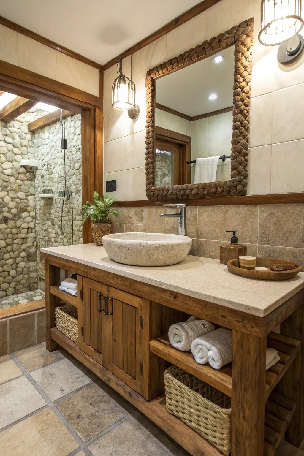 Natural constituents engender a serene atmosphere.