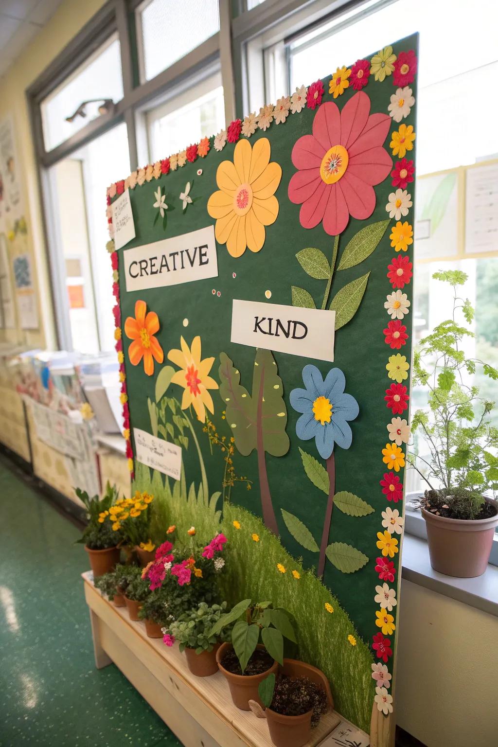 A positive and uplifting floral centered display.