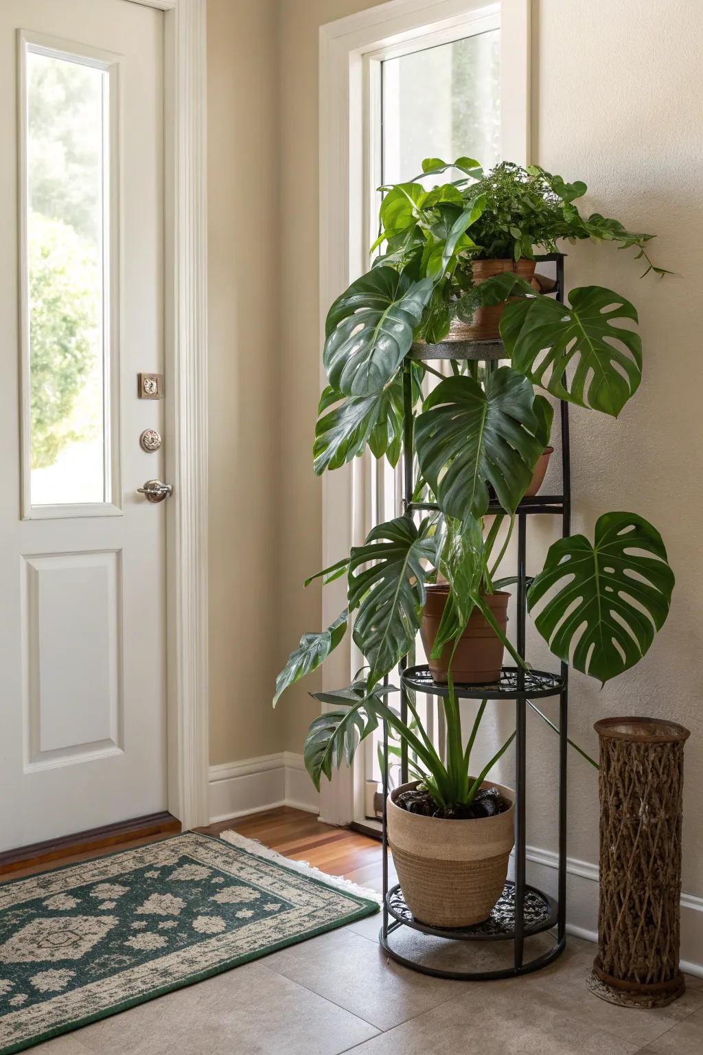 The layered look adds beauty to a room