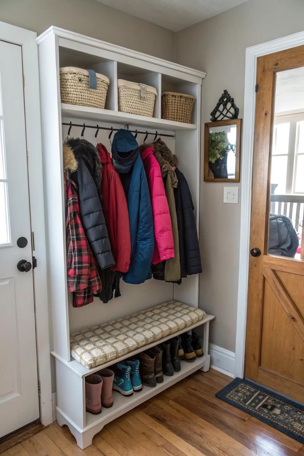 Ingenious use of a shoe organizer creates more versatile storage.