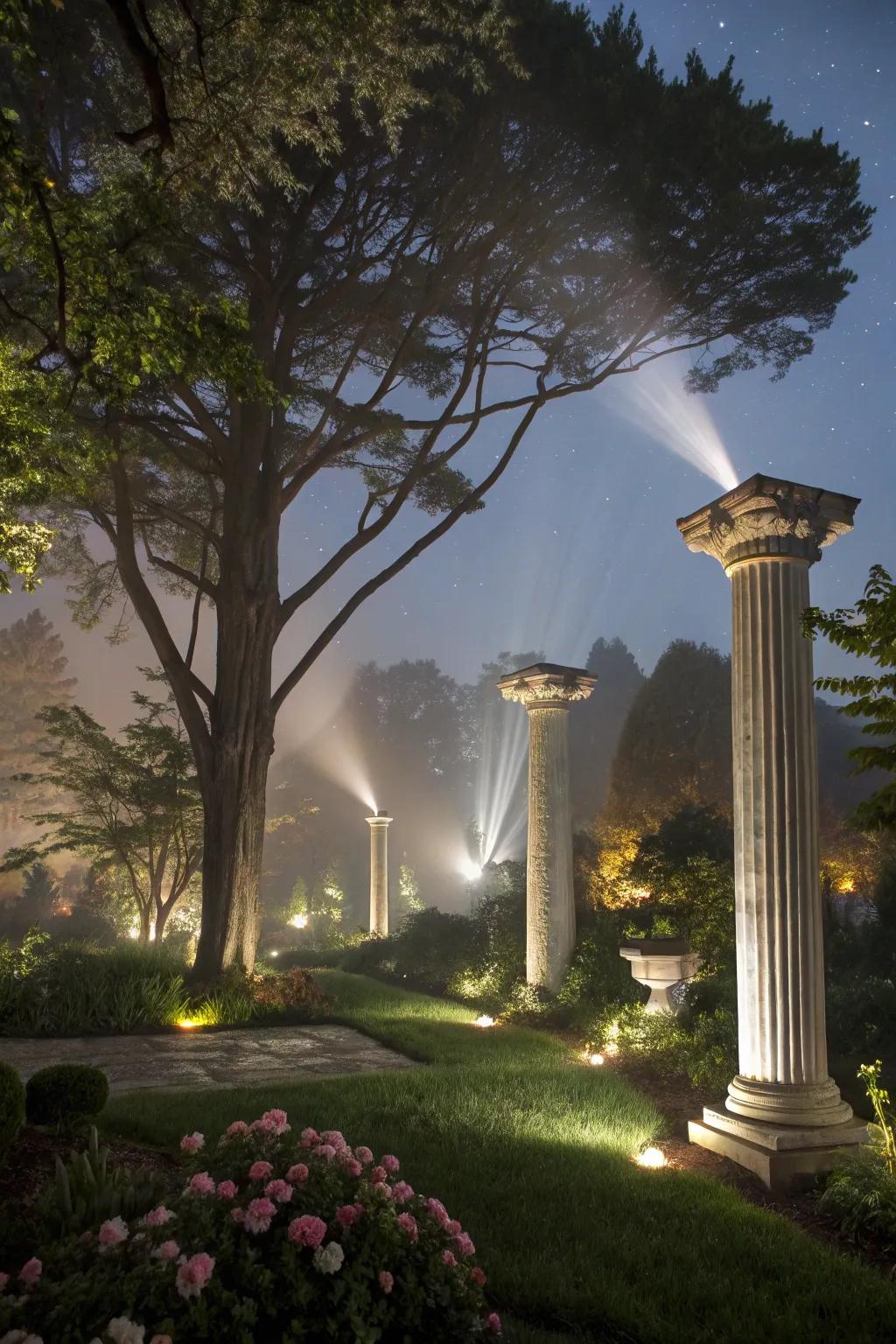 Accentuate majestic trees with column illumination.