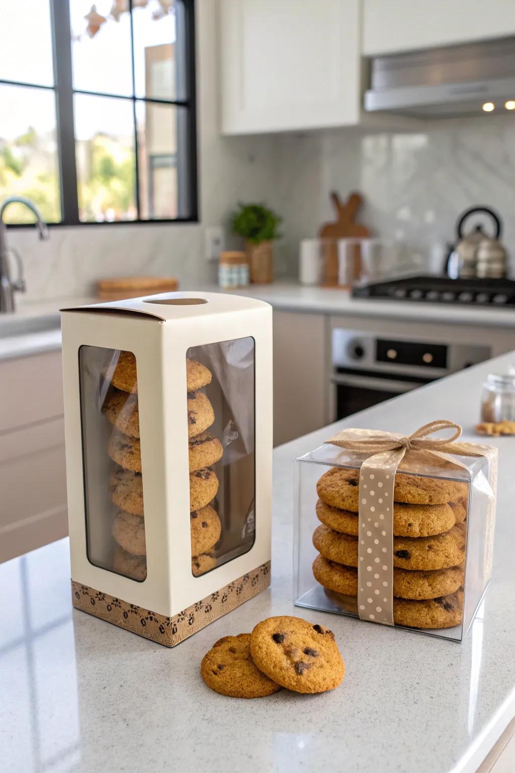 Unobscured wrapping accentuates the cookies as the key allure.