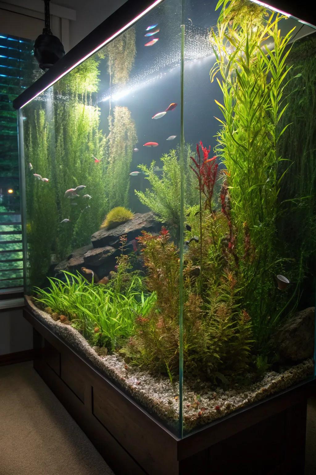An underwater forest extends a lush and advantageous habitat intended for fish.