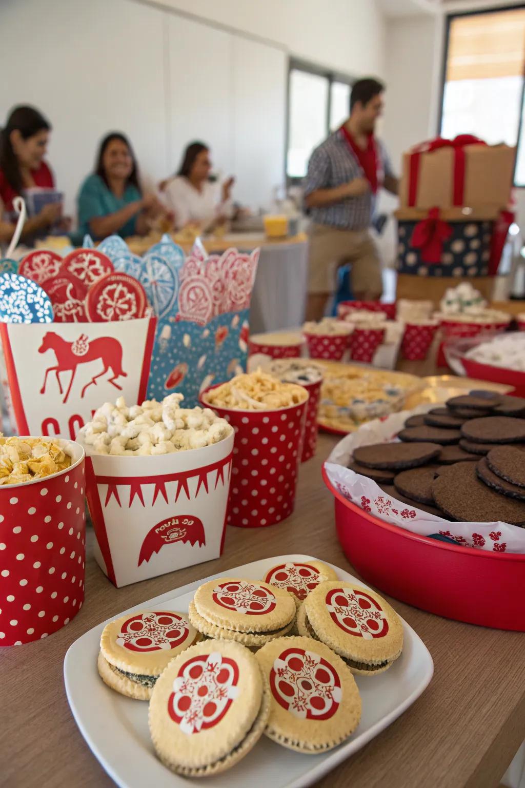Satisfy cravings using a Western-style snack bar.