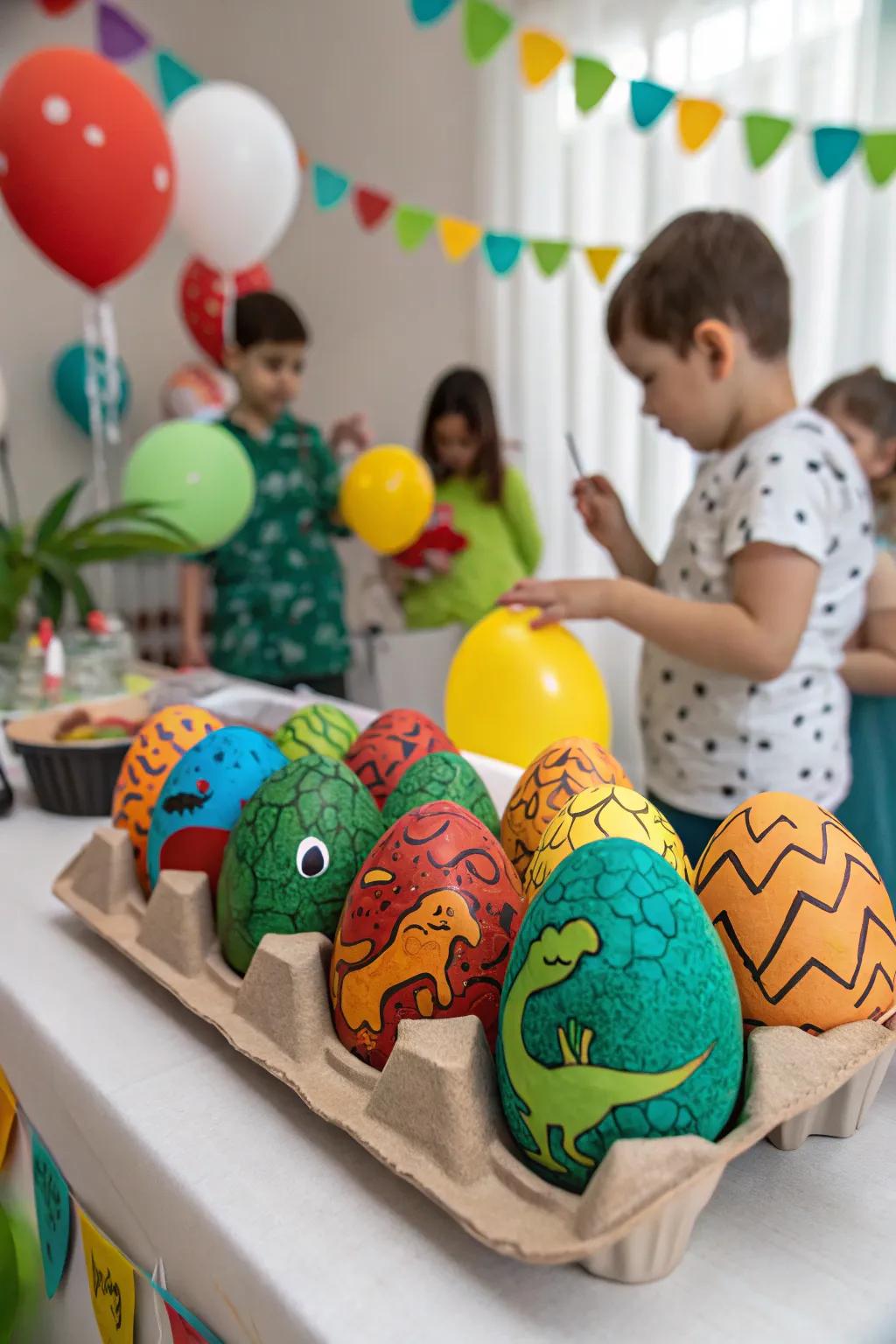 Old lizard eggs that bring time-gone fun to a child's birthday party.
