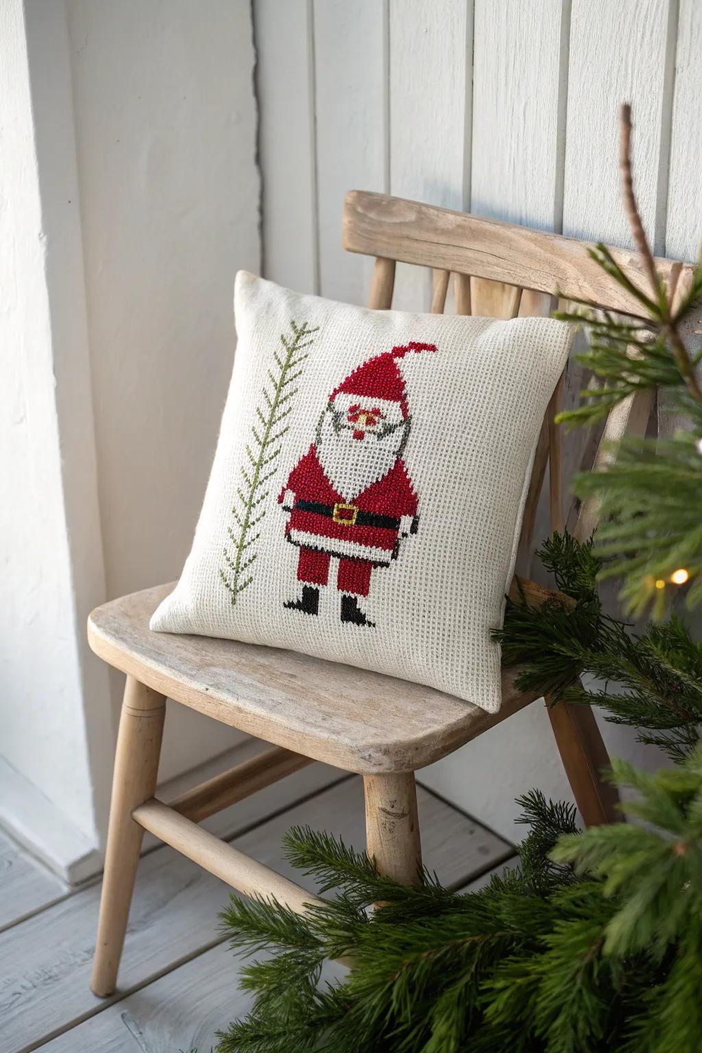 Embrace the holiday spirit with minimalist cross stitch decor that captures the essence of Scandinavian elegance.