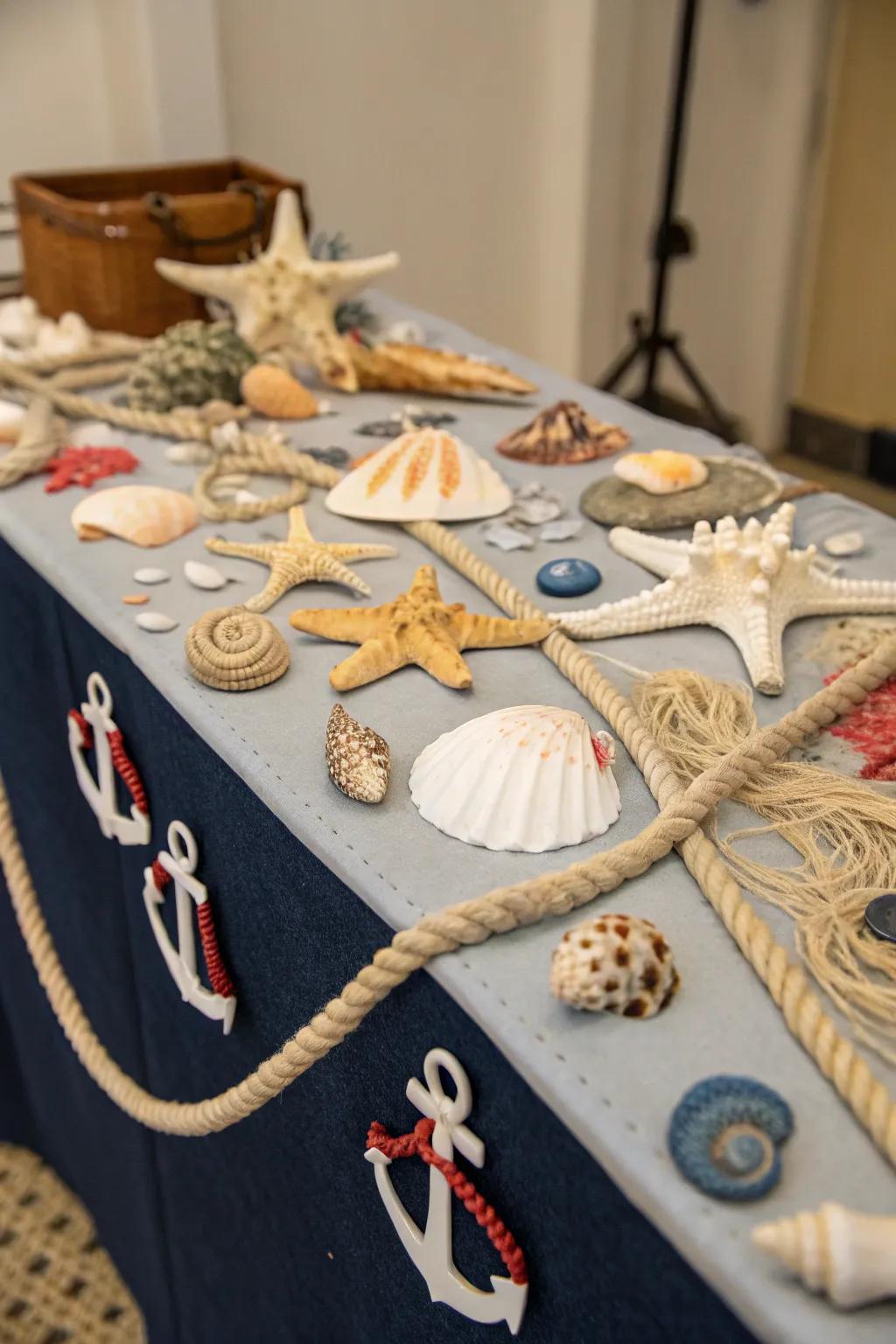 Seashells bring the charm of the beach to your party decor.