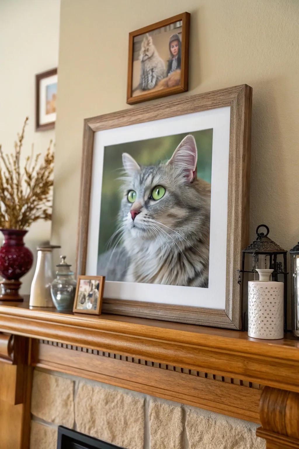A custom pet portrait that captures the essence of a beloved pet.