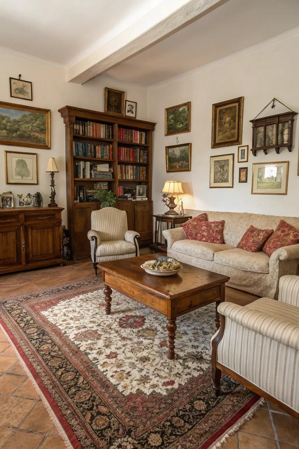 Add personality with vintage-inspired rugs.