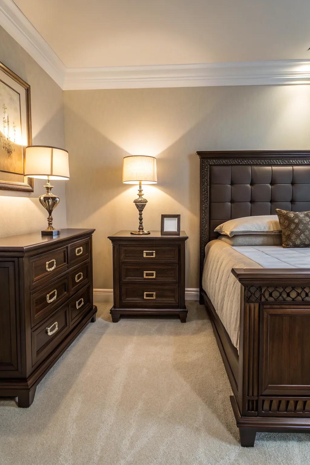 Symmetry offers balance and visual delight in a personal area layout.