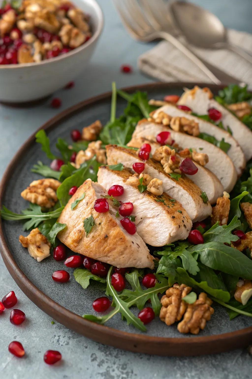 Berry and nut chicken, a unique and flavorful December dish.