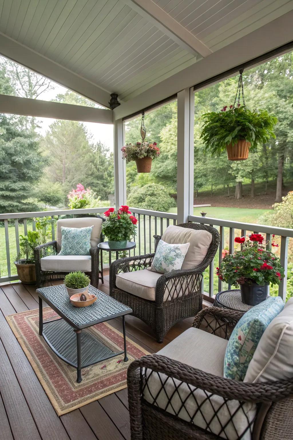 A screened-in porch enhances your deck's usability in any weather.