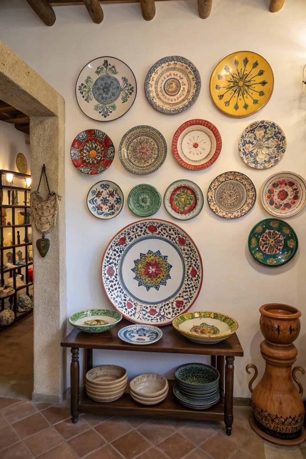 A sizable central platter crafts a striking focal point.