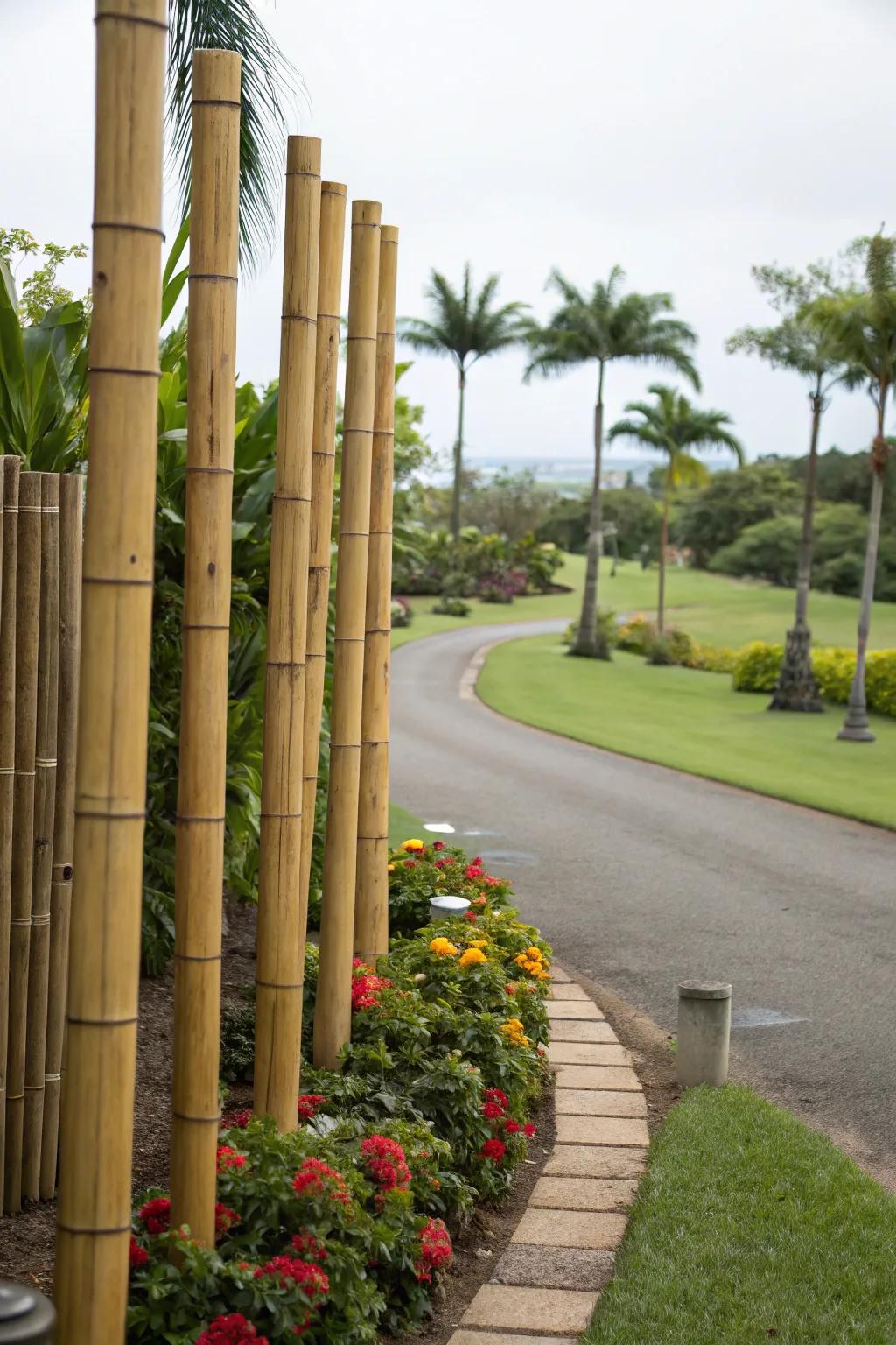 Cane posts offer an eco-conscious and serene marking option.