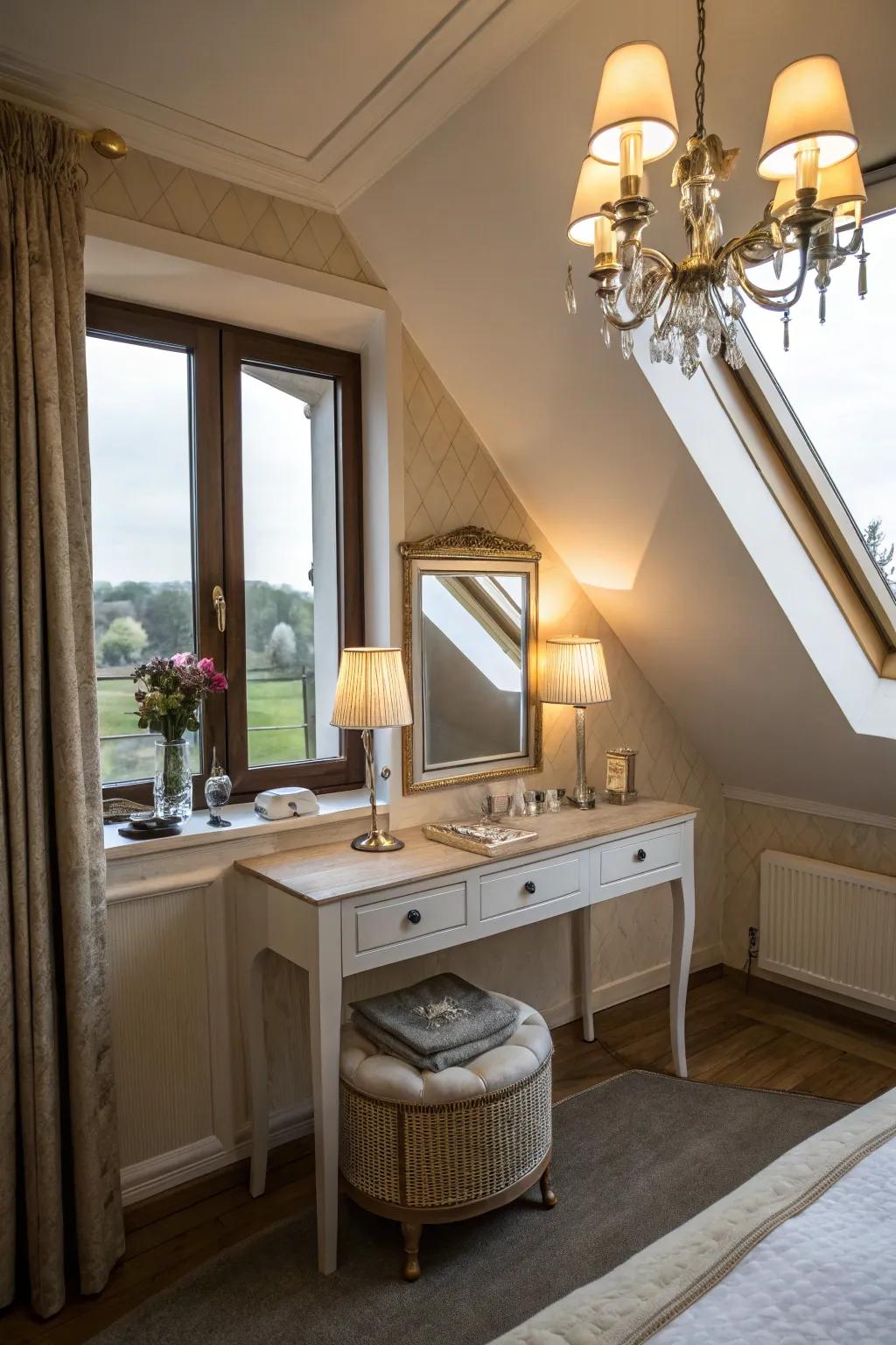 A chic dressing area to indulge in self-care.
