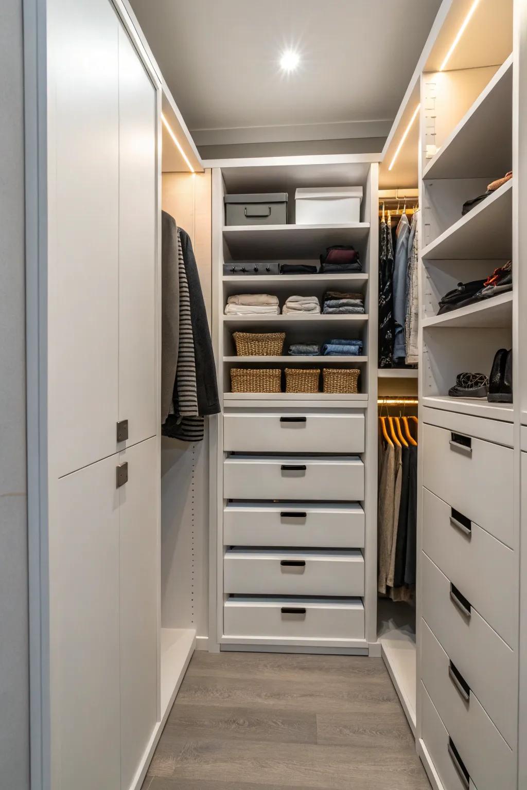 Enhance storage using an efficient drawer setup.
