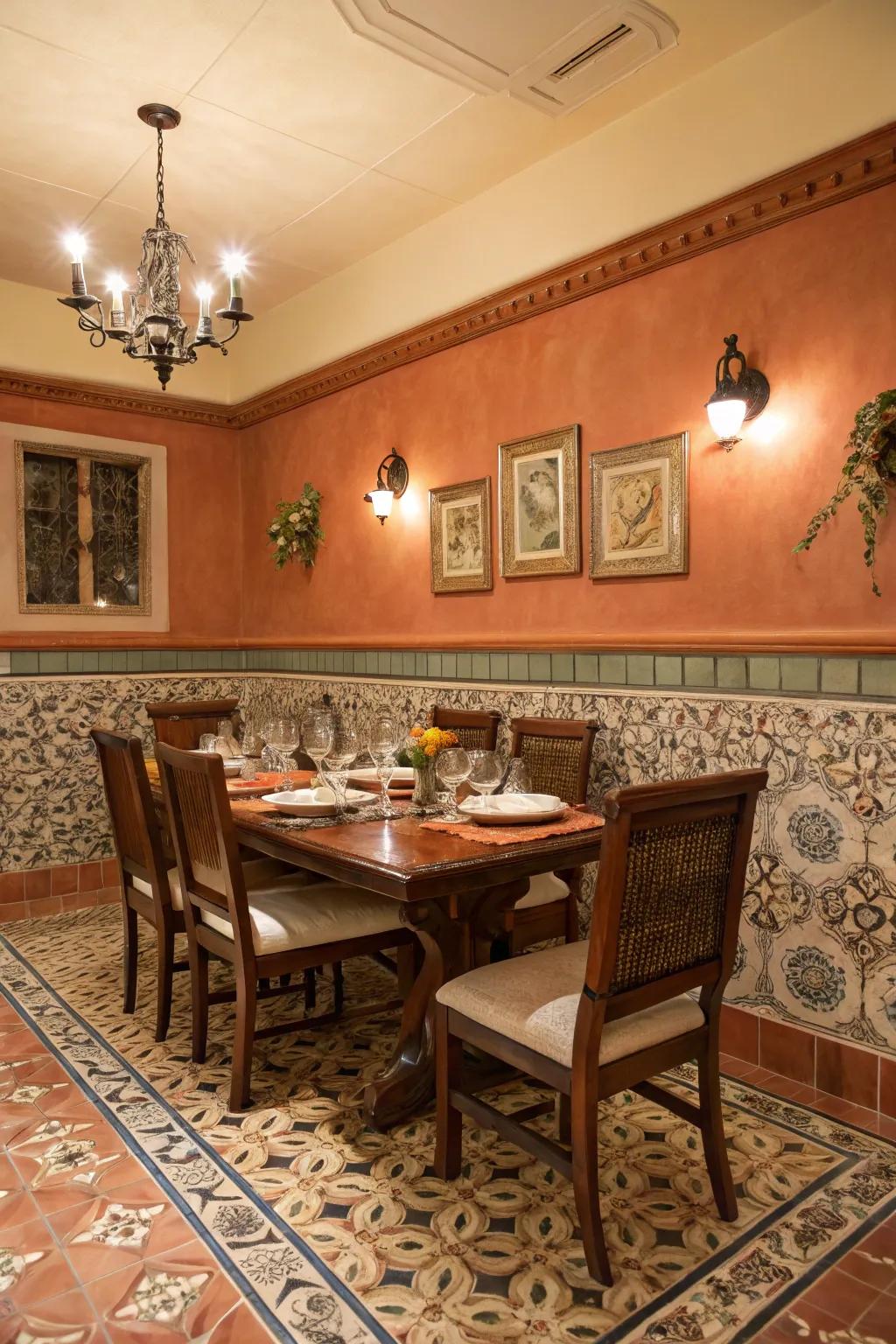 Terracotta paint introduces a rustic Mediterranean charm.