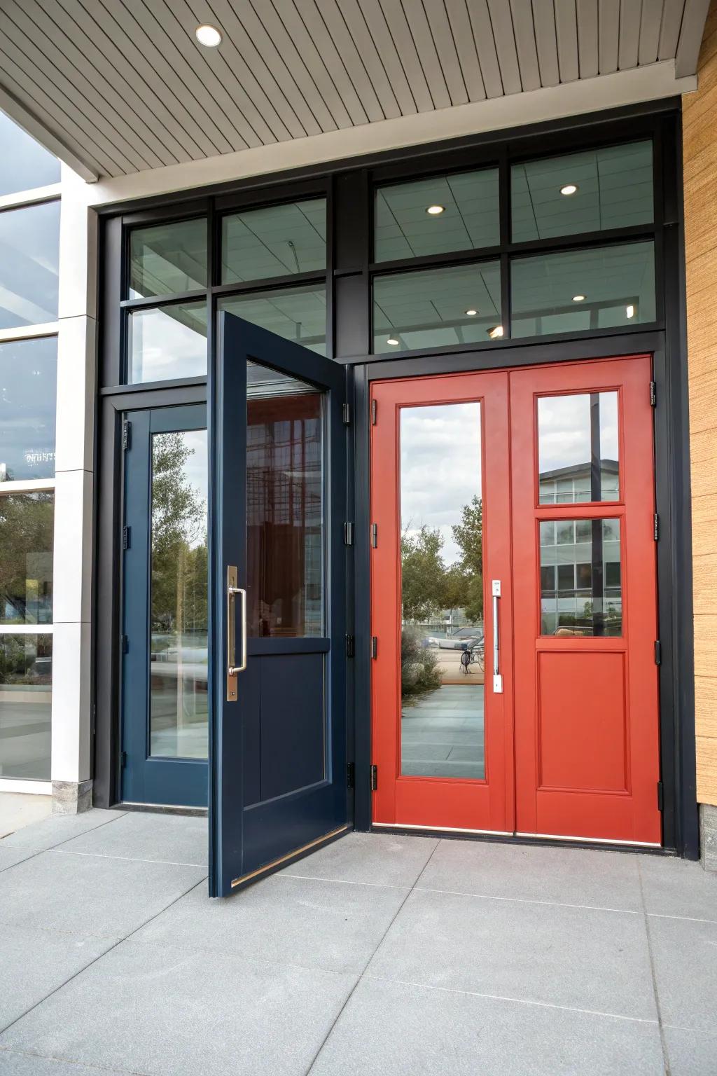 Vibrant frame colors that highlight the beauty of double doors.