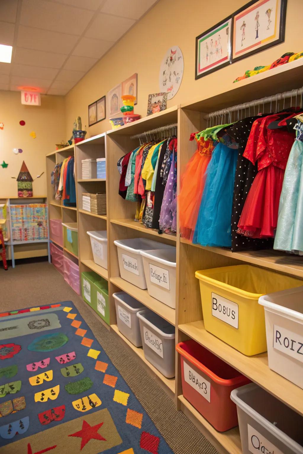 Labels make dress-up time more clear and organized.