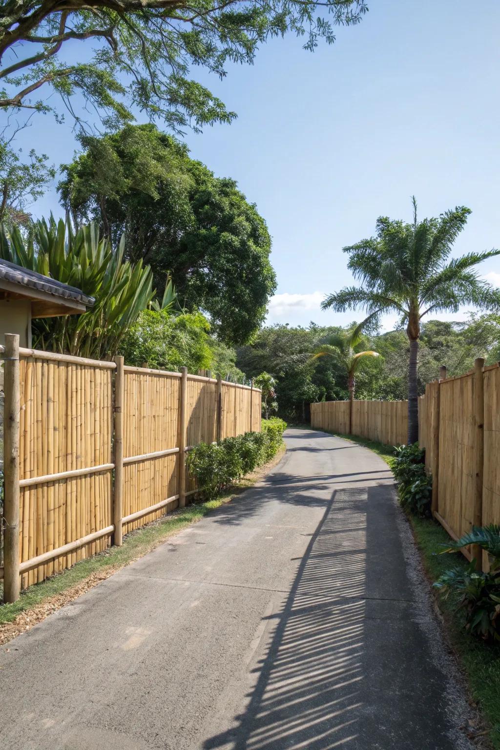Bamboo boundaries bring an outlandish flair and sustainability.