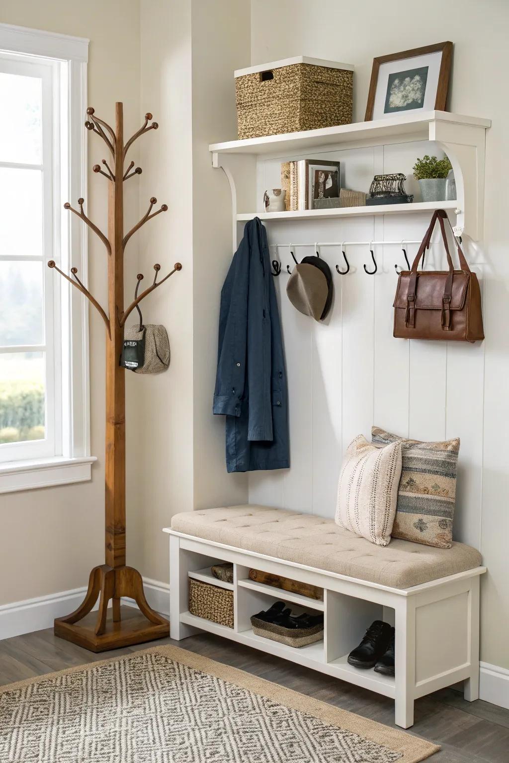 Transform a corner into a functional arrival hub.