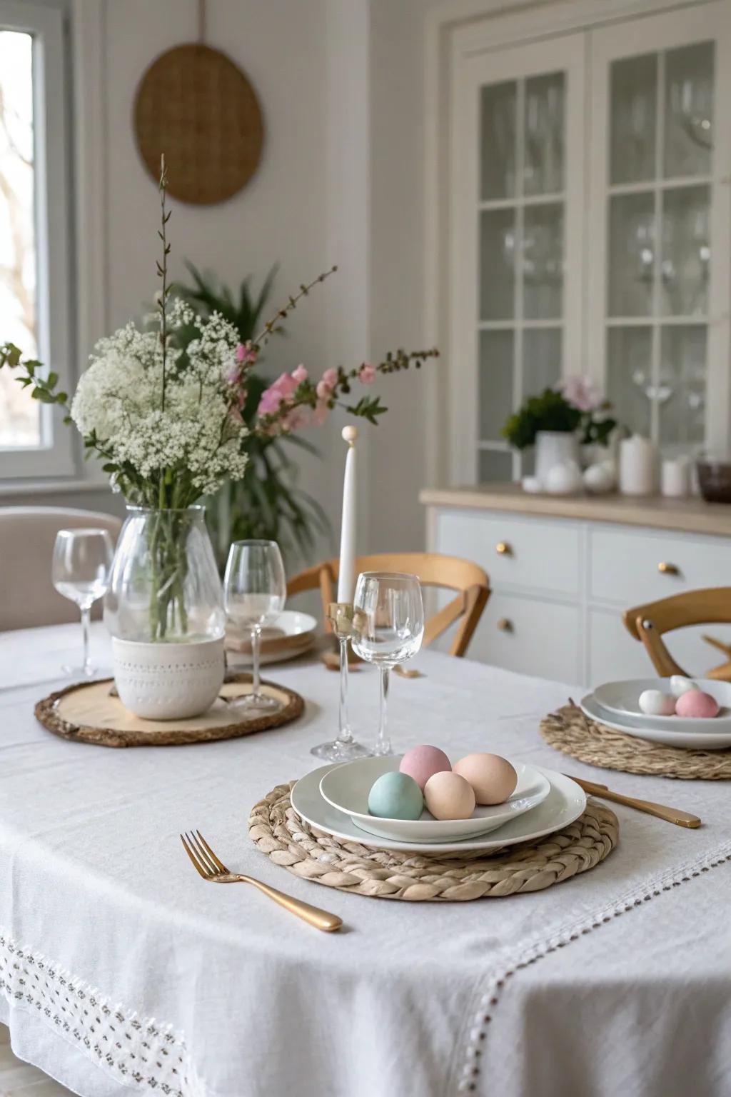 Minimalist elegance highlights the beauty of the meal.