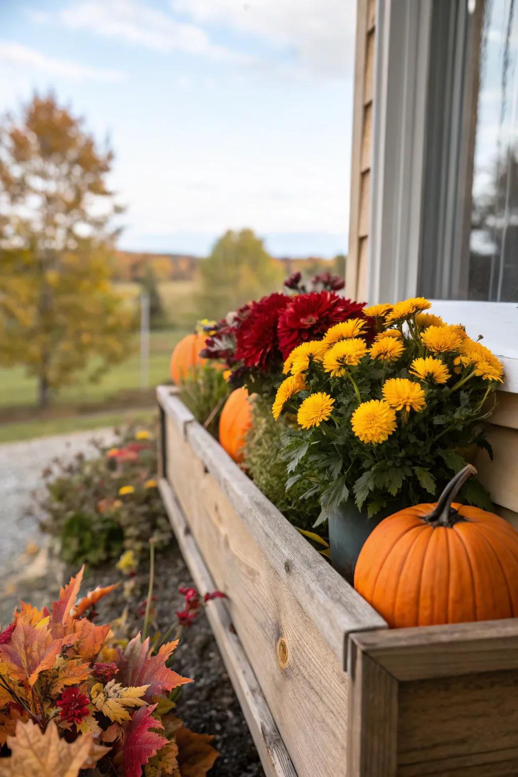 Wooden boxes offer countryside charm.