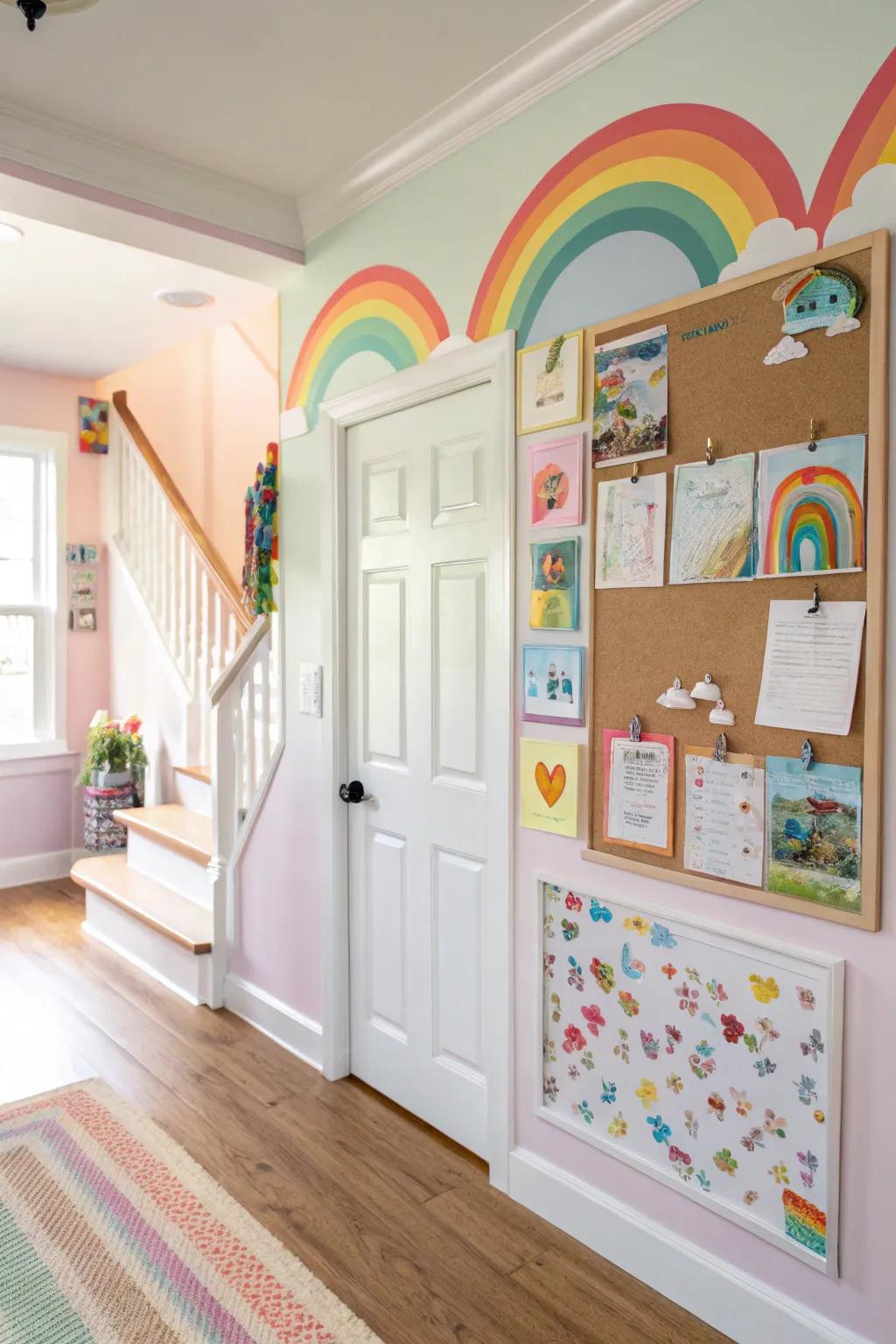 Illuminate brilliantly using a rainbow-themed bulletin board.