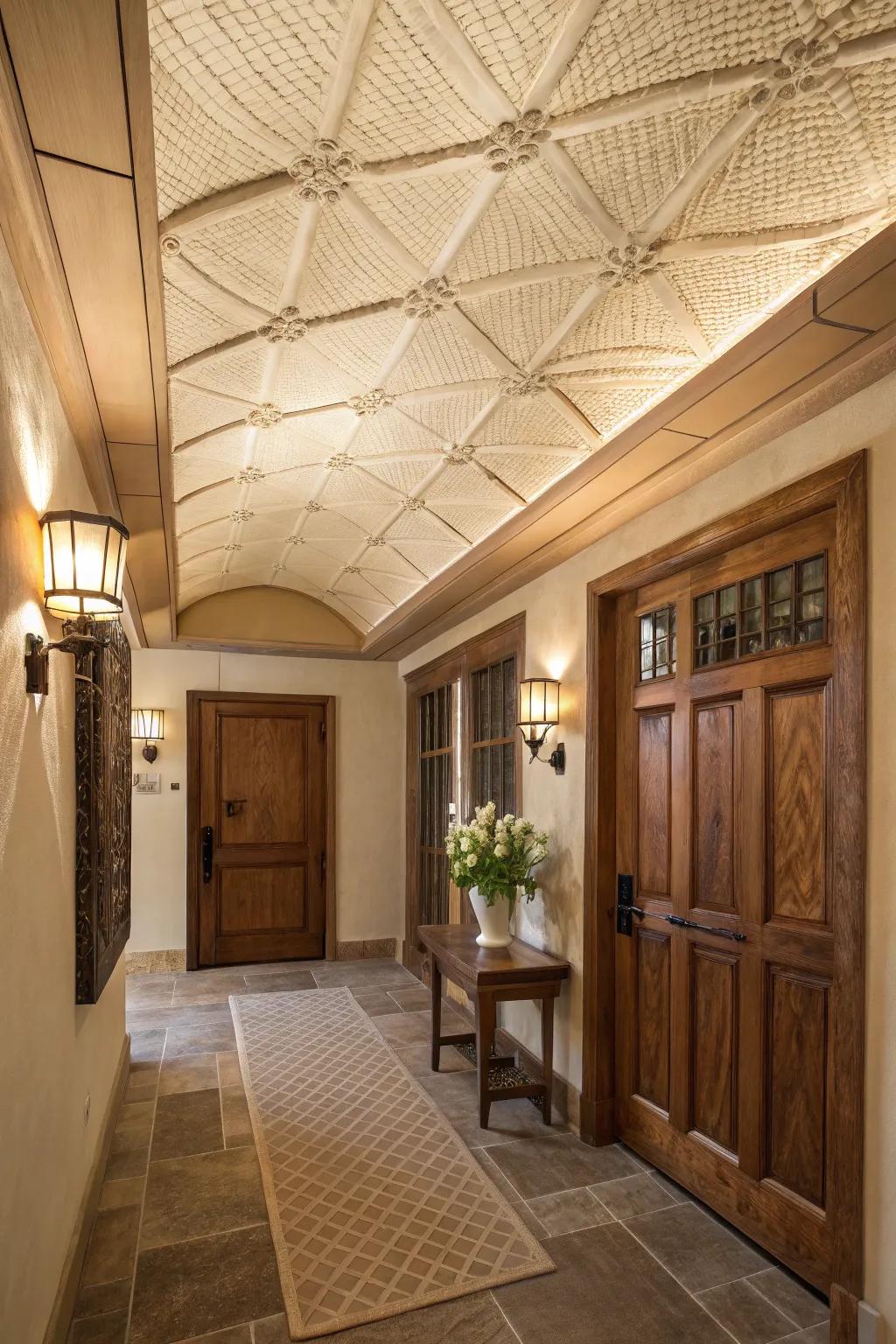 Woven panels can contribute to the snugness of your entryway top.