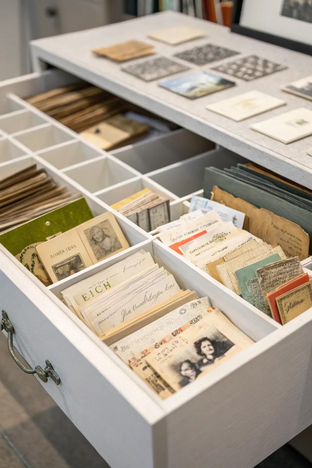 Drawer dividers simplify organization.