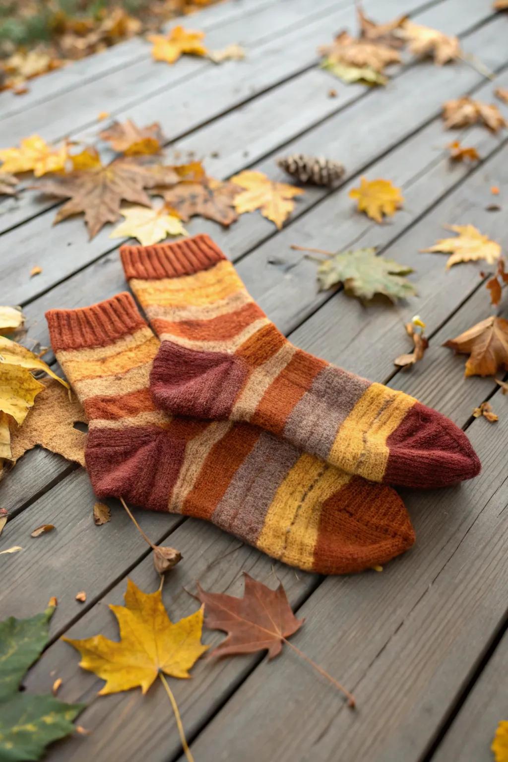 Warm wool socks to keep your feet cozy during fall.