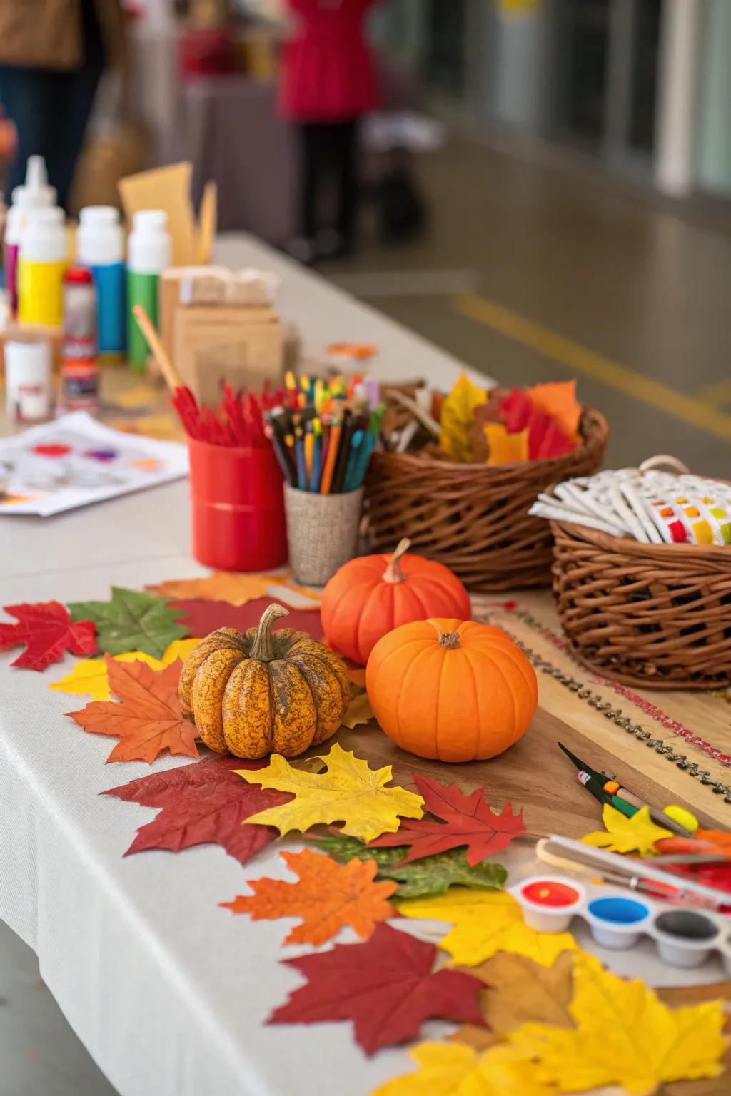 A successful fall craft night with beautiful creations.