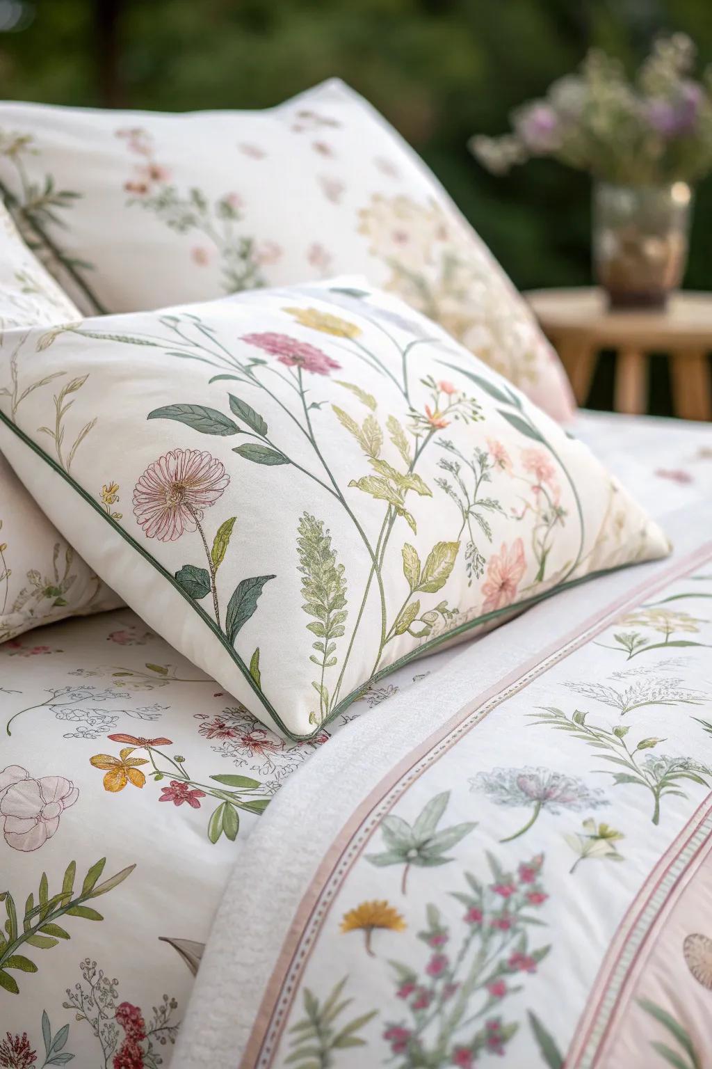 Plant prints include a refreshing touch of nature.