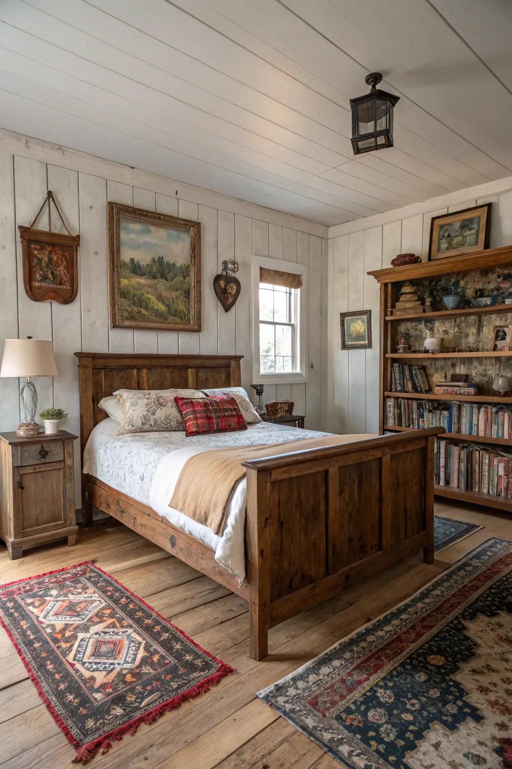 Repurposed items enrich the space with history and character.