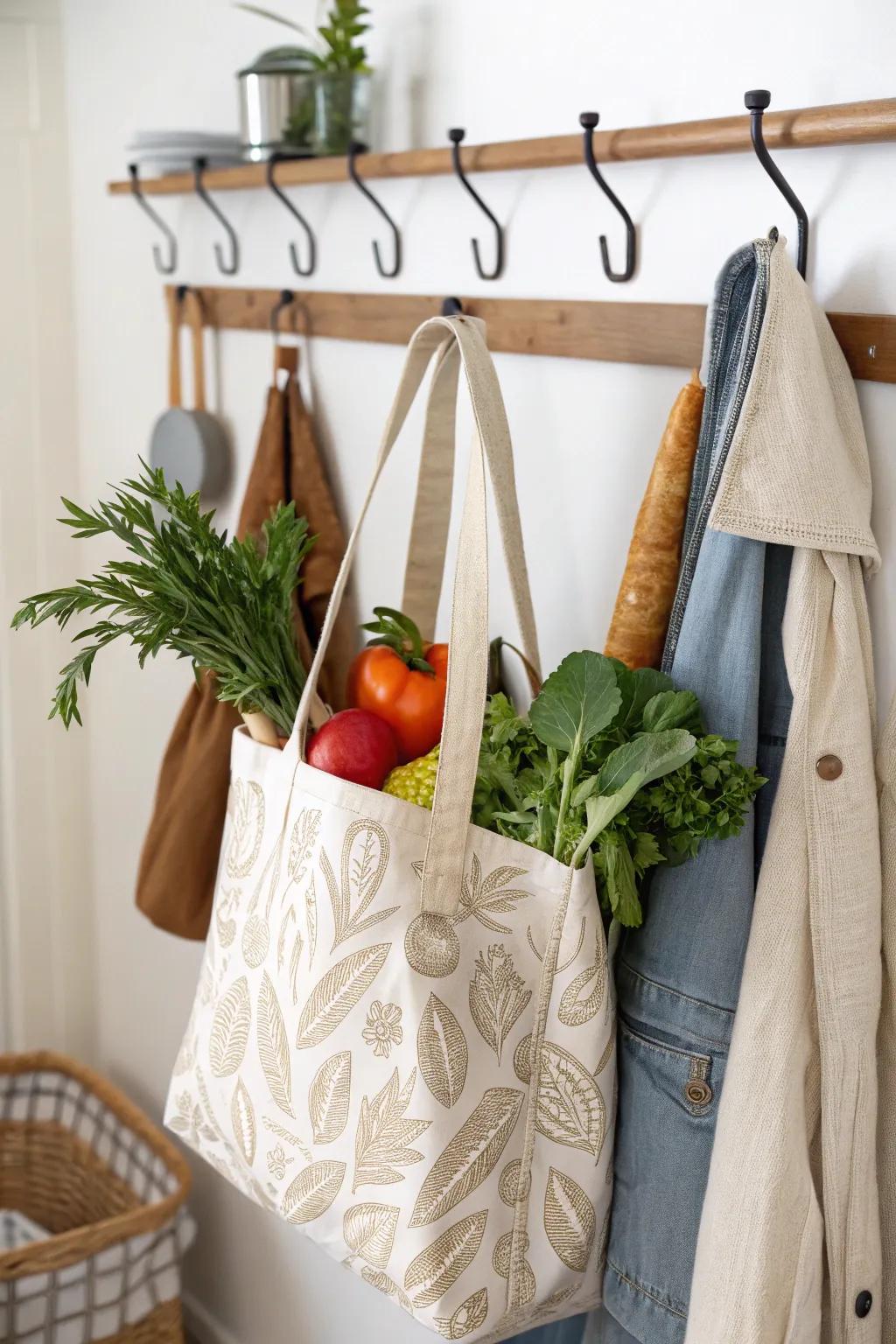 With this adaptable green shopper, combine style and sustainability.