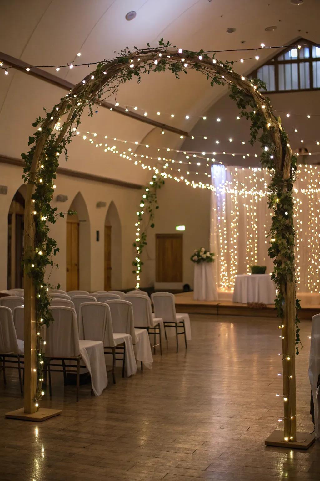 Filament lights introduce a touch of whimsy and magic to the celebration.