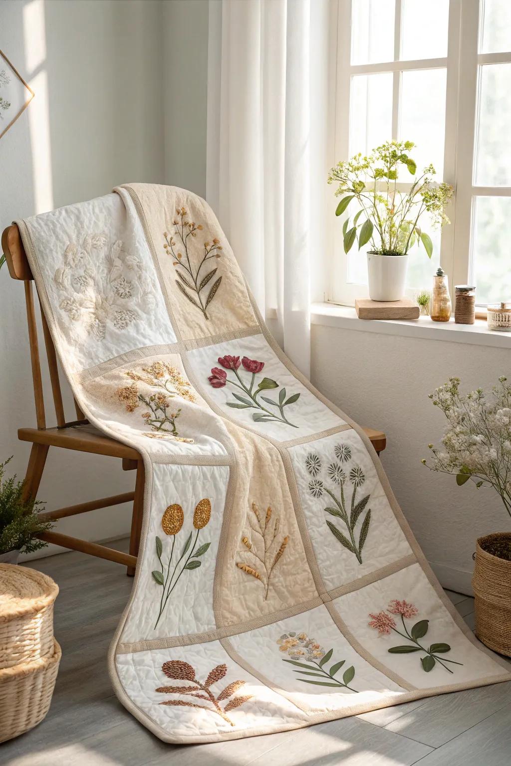 With these stunning botanical block quilt patterns, embrace the elegance of nature.