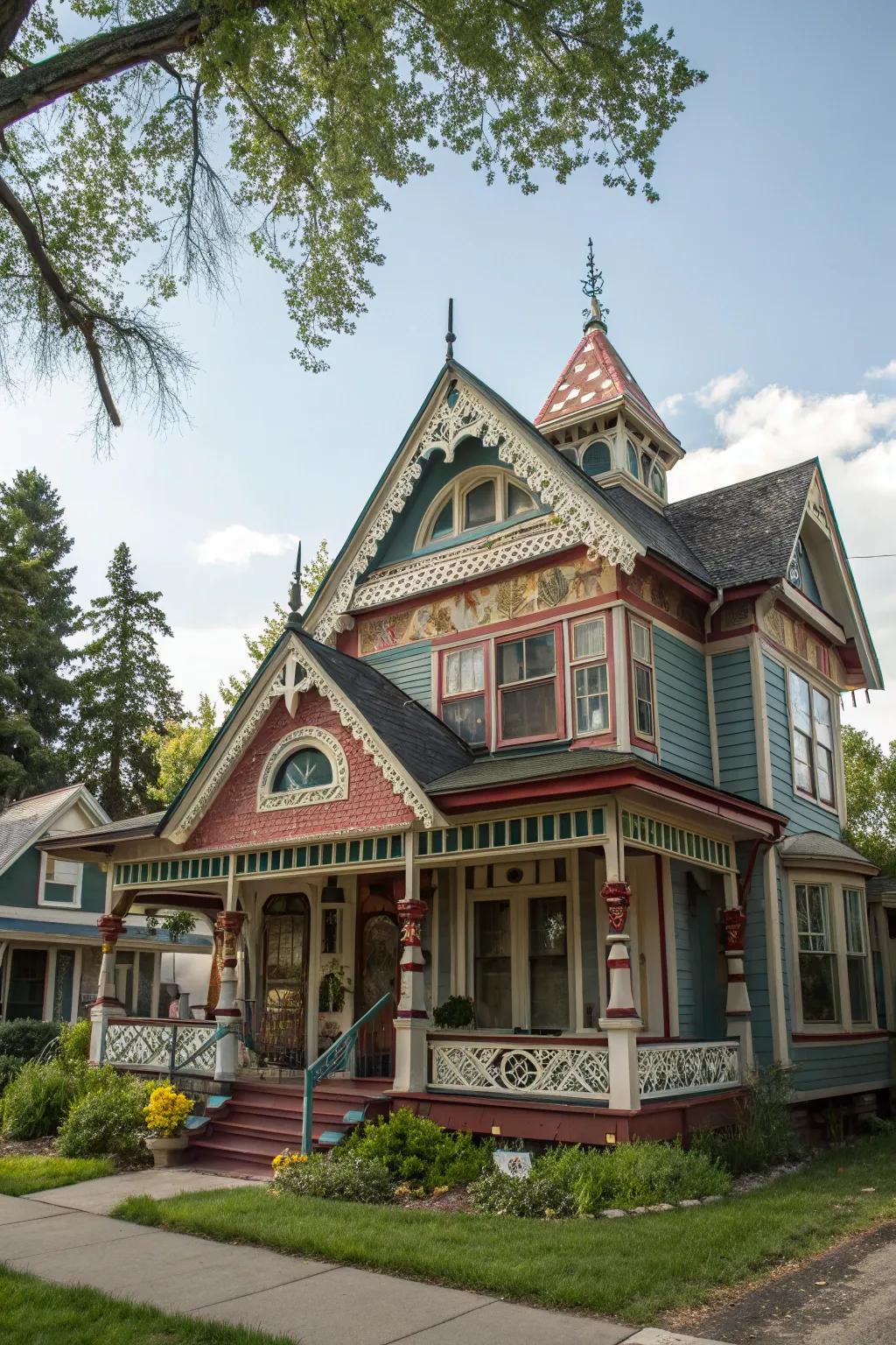 Eclectic gable schemes express individuality.