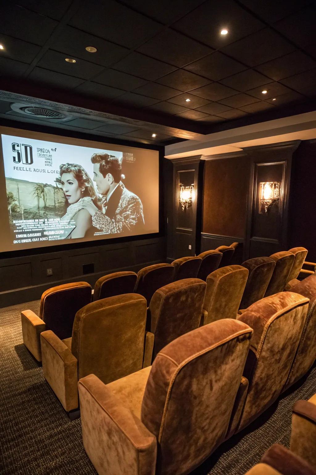 Vintage cinema seats threading a nostalgic cinema narrative into your gaming quarters.